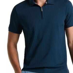 Perry Ellis NWOT Vertical Ribbed Knit Polo Shirt SIZE XL